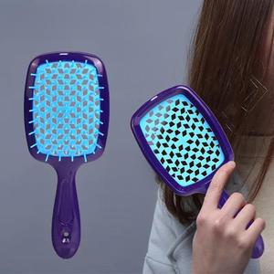Cepillo para Desenredar el <span class=keywords><strong>Cabello</strong></span> con Logotipo Personalizado, con Malla de Plástico Hueca en Forma de Panal para <span class=keywords><strong>Cabello</strong></span> Mojado, Cepillo de Ducha con Ventilación, Material de Cerdas - Product Image 3