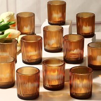 Elegante Großhandel Vintage Champagner Glas Tee licht halter Votiv Kerzenhalter für Herbst Dekor Boho Home Decoration