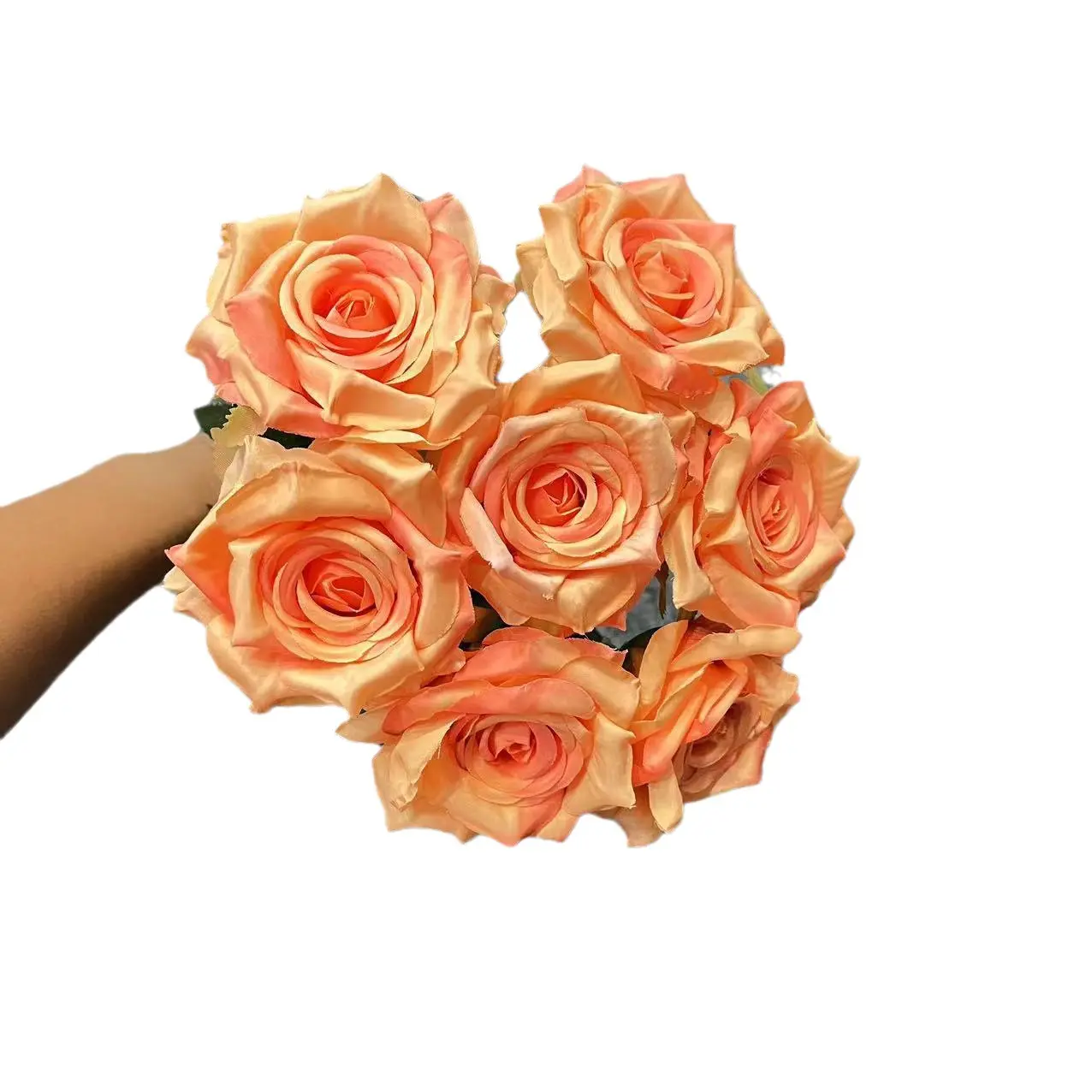 Fleur artificielle style européen mariage hôtel décoration conduit fleurs artificielles 9 têtes diamant ange roses bouquet