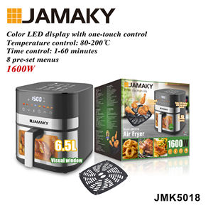 <span class=keywords><strong>Freidora</strong></span> de Aire de 1600W, 6.5L, Tamaño Familiar, Ventana de Visualización, 8 Funciones Inteligentes, Fácil de Limpiar - Product Image 5