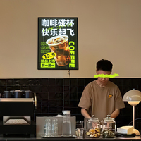 Boîte à lumière d'affiche ultra-mince A4, signe mural illuminé de mariage de point de restaurant, menu illuminé, affiche remplaçable