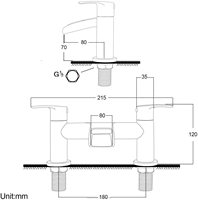 Robinetterie de lavabo et mitigeur de bain cascade, ensemble monobloc pour baignoire et lavabo avec bec semi-ouvert, chromé