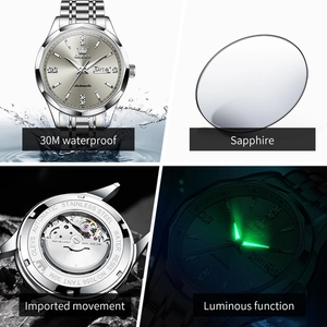 Envío Directo del Reloj Mecánico de Lujo para Hombre 7056, Resistente al Agua, con Calendario, Cristal Mineral, Puntero Hangzhou, Reloj Automático - Product Image 3