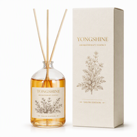 Flacon diffuseur en verre rond de 200 ml à col étroit, couleur personnalisée, pour parfum d'ambiance avec logo