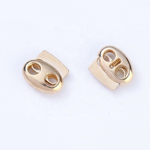 Custom Size <strong>Zinc</strong> <strong>Alloy</strong> Spring <strong>Cord</strong> <strong>Lock</strong> Stopper Adjustable Elastic Toggle Metal Buckle Plating Technique - Product Image 3