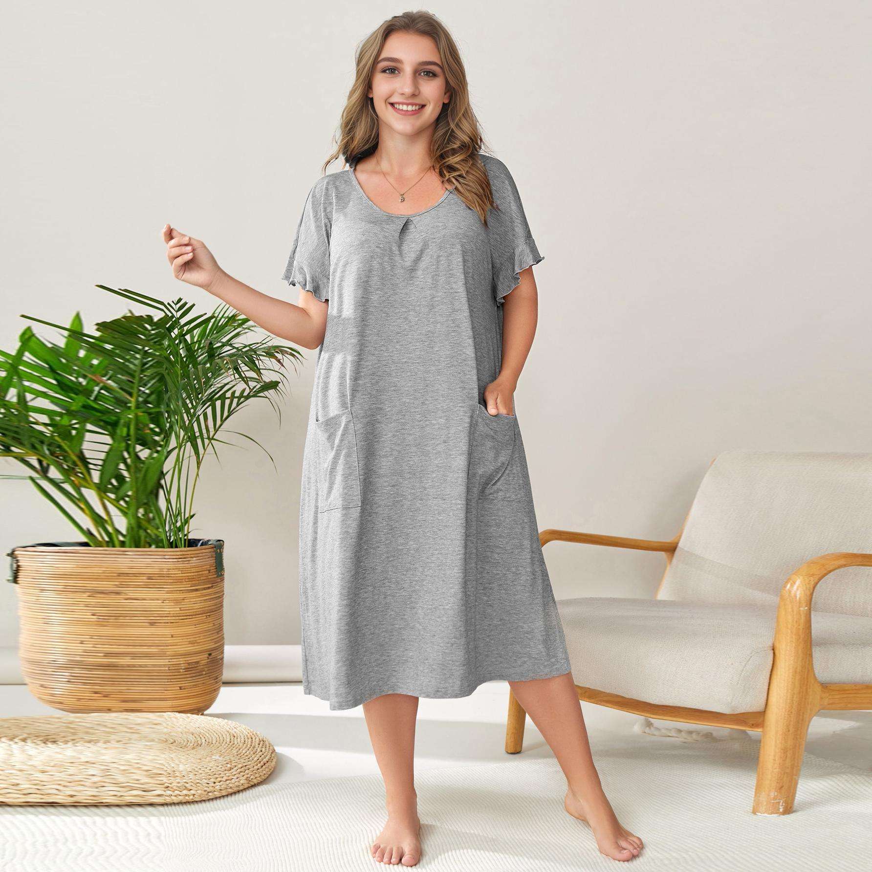 Factory Sale Baggy Plus Size Pajamas for Women Nighty Dress for