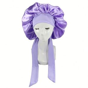Night Sleep Bonnet Satin Silk Double Layer Adjustable Tie Band for Curly Wavy Natural Hair Ladies Wholesale Bulk Stock - Product Image 4