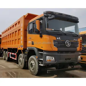 China Shanqi SHACMAN 10 15 Ton 8x4 12 Wheeler Garbage Tipper with Crane Dump Truck for Sale