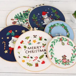 Diy Handmade Sewing Kits Christmas Craft Gift Embroidery Kit for Beginners Punch Needle Cross Stitch