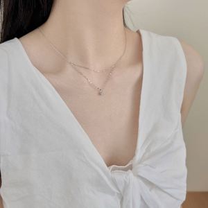 Collier pendentif trèfle à quatre feuilles superposé Dylam en zircone 5A, plaqué or 18 carats rhodié, long collier délicat à superposer pour femme - Product Image 4