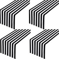 Nouveau chemin de table rayé noir et blanc, style nordique minimaliste moderne, décoration de table à manger