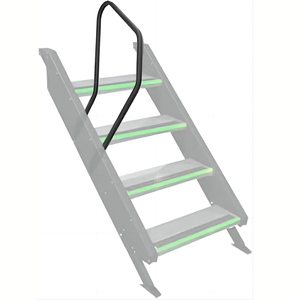 Jh-mech màu đen sơn tĩnh điện chất lượng cao bước thép lan can cho bước để vào và thoát khỏi RV của bạn - Product Image 1