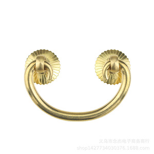 Chinese Style Brass Cabinet Handle Ring 6.6cm Length Durable For Drawer <b>Door</b> Furniture - Product Image 5