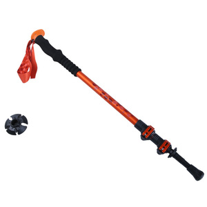 Bâton de randonnée HengTong en alliage d'aluminium, trois sections, verrouillage externe, pliable, couleur orange, bâton de marche pour personnes âgées - Product Image 2