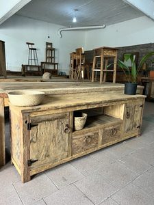 Établi <span class=keywords><strong>en</strong></span> <span class=keywords><strong>bois</strong></span> brun chaud moderne avec 2 portes <span class=keywords><strong>de</strong></span> rangement Chevalet Sawhorse Garage Salle à manger/Salon Table <span class=keywords><strong>de</strong></span> charpentier Tiroir <span class=keywords><strong>de</strong></span> couloir pour la maison - Product Image 5