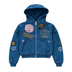 Hoodie personnalisé brodé unisexe, coupe ample et épaules tombantes, fabricant de hoodies sur mesure, MOQ 10, coton et polyester en gros - Product Image 1