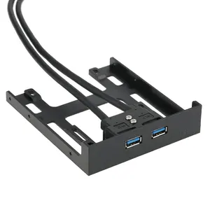 USB 3.0前面板集线器2端口扩展托架20针至USB3.0 60厘米支架适配器电缆，用于PC桌面2.5 ”软盘托架