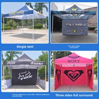 3M X 3M Tente à cadre en alliage d'aluminium simple, parasol d'extérieur pliable à quatre angles pour la publicité, le commerce de parasol promotionnel.