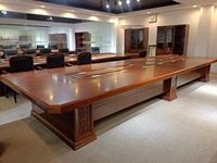 Table de conférence en forme de U HYZ-251X, placage bois, peinte, grande table de formation, mobilier de bureau, table longue en verre pour réunions