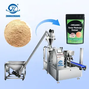 Ziplock Pouch Filling Chaga Turkey Tail Mushroom Extract Powder Packaging Machine Emballage Premade Bag Doypack Packing Machines
