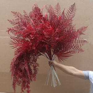 Fleurs artificielles <span class=keywords><strong>bordeaux</strong></span> pour mariage, décorations florales en plastique pour plafonds et allées de lieux de réception - Product Image 1