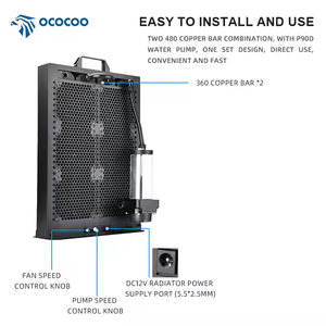 OCOCOO BC8 Serveur de refroidissement hydraulique en cuivre avec radiateur et ventilateur de refroidissement pour boîtier d'ordinateur - Product Image 4