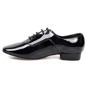 Doubl Sapatos de Dança de Salão modernos masculinos de couro patente para competição de dança de salão sapatos de dança de salão de tangô de valsa
