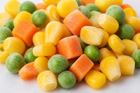Cubes de légumes mixtes IQF calibrés en gros - Mélange de maïs, carotte et pois pour la restauration, la vente au détail et les plats préparés