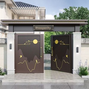 <span class=keywords><strong>Portail</strong></span> <span class=keywords><strong>battant</strong></span> en alliage d'aluminium pour maisons individuelles rurales, entrée de cour, grand jardin, patio extérieur, villa, double ou simple <span class=keywords><strong>battant</strong></span> - Product Image 3