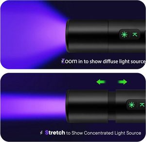3W Aluminum Alloy <b>LED</b> UV <b>Flashlight</b> 365nm USB Type-C Rechargeable Black Light Torch Pet Urine Detector Scorpions Finder Camping - Product Image 4