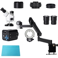 Microscope stéréo universel à bras articulé à trois yeux ZS7045P-FLB-5199 Modèle Shenzhen pour la maintenance de cartes mères de téléphones portables et la bijouterie