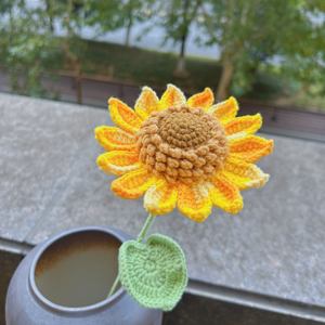 Fiori di Girasole all'Uncinetto Fatti a Mano in Cotone Ecologico, Decorazioni a Lunga Durata per San Valentino, Natale e Soggiorno - Product Image 2