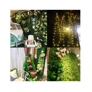 แผ่นผนังหญ้าเทียมทนทานต่อรังสียูวีติดตั้งง่ายฉากหลังสีเขียวสังเคราะห์สำหรับงานแต่งงานสวน - Product Image 6