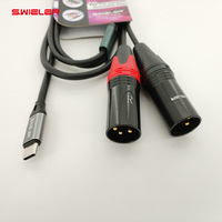 Kabel Audio Hifi Tipe C ke 2 Xlr Male Adapter Stereo Power Amplifier Mixer Ponsel Kabel Koneksi Konsol USB C ke Xlr 3m