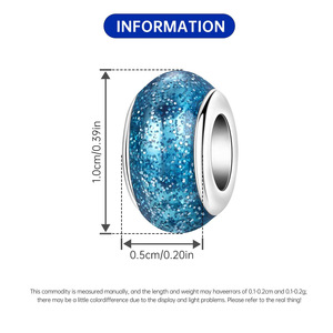 white <b>copper</b> popular style blue rubber stopper bead, DIY <b>bracelet</b> jewelry accessories pendant wholesale, <b>bracelet</b> pendant - Product Image 4