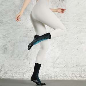 Custom Non-slip Long Yoga Socks Professional Anti-slip <b>Pilates</b> Five-finger Socks Cotton Women's Mid-calf Sports Socks - Product Image 3