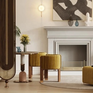 热销酒店餐厅餐厅家具木制天鹅绒餐椅椅子现代奢华 - Product Image 3