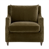 Fauteuil de salon individuel rembourré en tissu de style nordique et américain