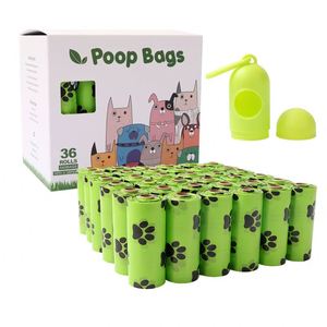 Sacs à déjections pour animaux de compagnie biodégradables et compostables en amidon de maïs, parfum lavande, personnalisables, verts et vierges - Product Image 3