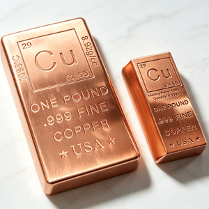 1lb 999 Pure Copper Chemistry Element Paperweight Cu Periodic <b>Table</b> Bullion Bar 16oz Desk Decor Solid - Product Image 1