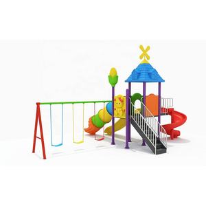 Équipement commercial de terrain de jeu de toboggan de tube de location de jardin d'enfants Montessori enfants en plastique ensemble de balançoire aire de jeux extérieure - Product Image 2