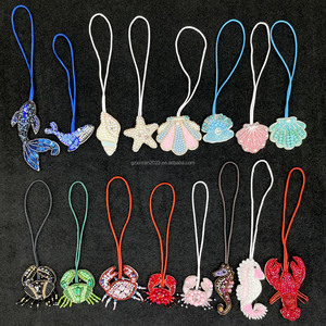 Ph117 Tùy Chỉnh Rhinestone Ngọc Trai Đính Cườm Sứa Biển Ngựa <span class=keywords><strong>Appliques</strong></span> Treo Sợi Dây Thừng Các Bản Vá Lỗi Pha Lê Túi Dây Buộc Vá - Product Image 3