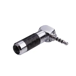 Carbon Fiber Rhodium Plated Right angle 2.5mm 4 Pole Male Plug For Audio Headphone Earphone Plug Repair