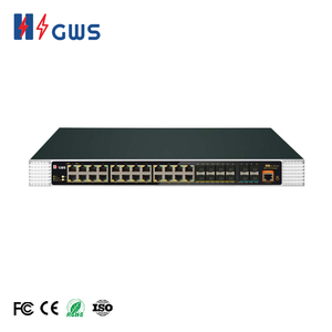 Commutateurs réseau 24 ports RJ45 10/100/1000M + 8 ports fibre 100/1000M + 4 ports SFP+ 1/10G, commutateur PoE géré pour système de vidéosurveillance - Product Image 1