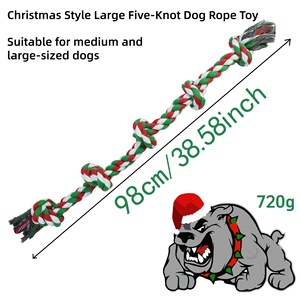 ของเล่นเชือกกัดสำหรับสุนัข สไตล์คริสต์มาส ขายส่ง ของเล่นเชือกหนา สำหรับเล่นดึงเชือก สำหรับสุนัขขนาดเล็ก กลาง และใหญ่ - Product Image 4