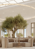 Grand Olivier Artificiel de 250CM (8FT) en Pot Rond pour Intérieur : Maison, Hôtel, Restaurant, Café