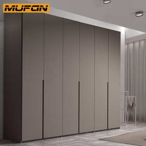 Système de porte de garde-robe de couleur unie personnalisé Armoires de placard moderne Mobilier de chambre à coucher Armoire personnalisée conçue - Product Image 1