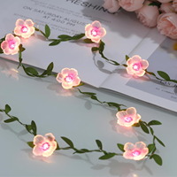 Guirlande lumineuse LED en forme de fleurs de cerisier, alimentée par batterie, 8 modes, pour chambre à coucher, fête de mariage, lumières festives, lumière décorative