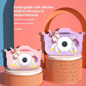Cartoon Rainbow Unicórnio Dual HD Camera Mini <span class=keywords><strong>DSLR</strong></span> das Crianças com CMOS Sensor de Imagem Plástico MicroSD Foto e Vídeo Câmera - Product Image 5