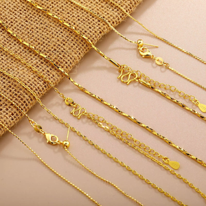 Gold-plated <b>Copper</b> Necklace Jewelry Unisex Long-lasting Color High-end Feel Collarbone Link <b>Chain</b> Sporty - Product Image 2